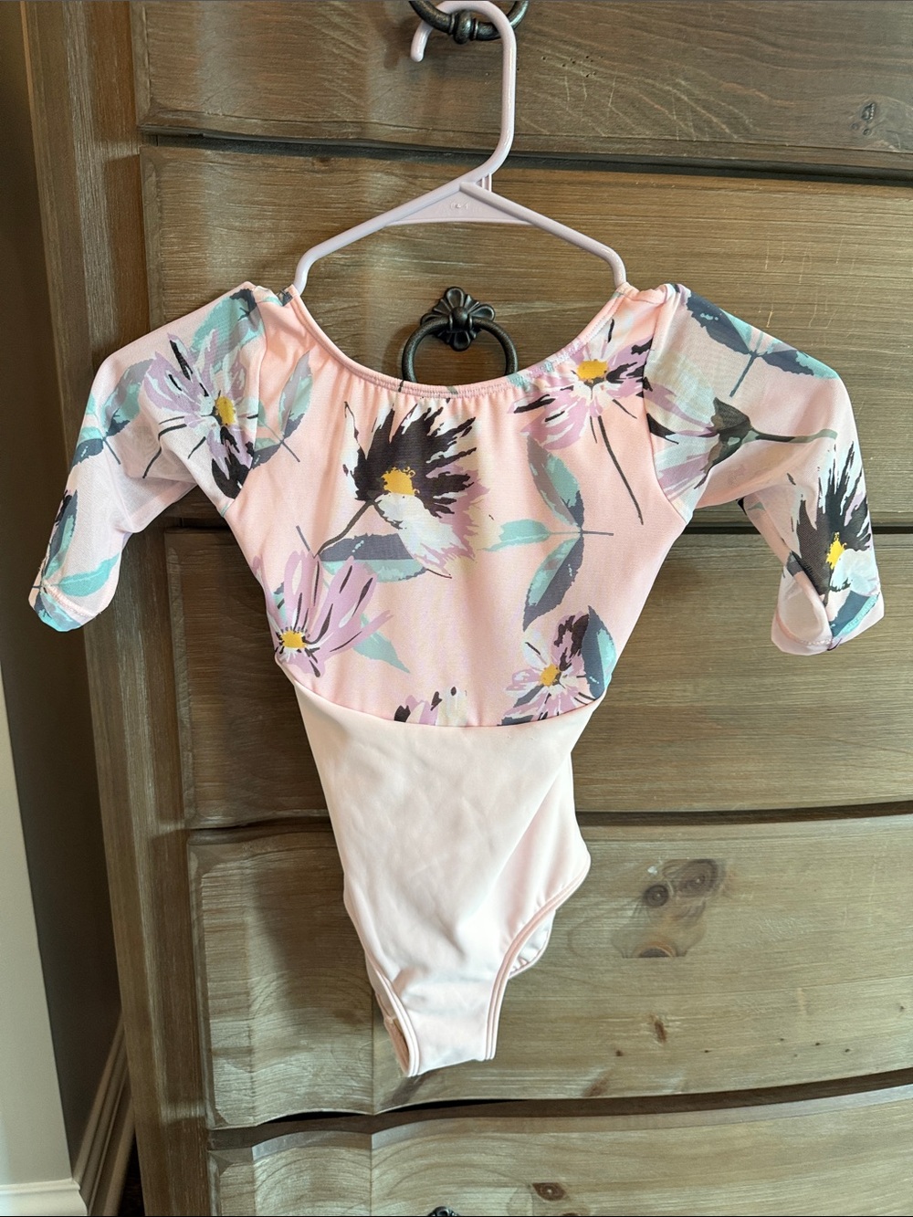 Eleve Dancewear Pink Floral Girls' One-Piece Leotard